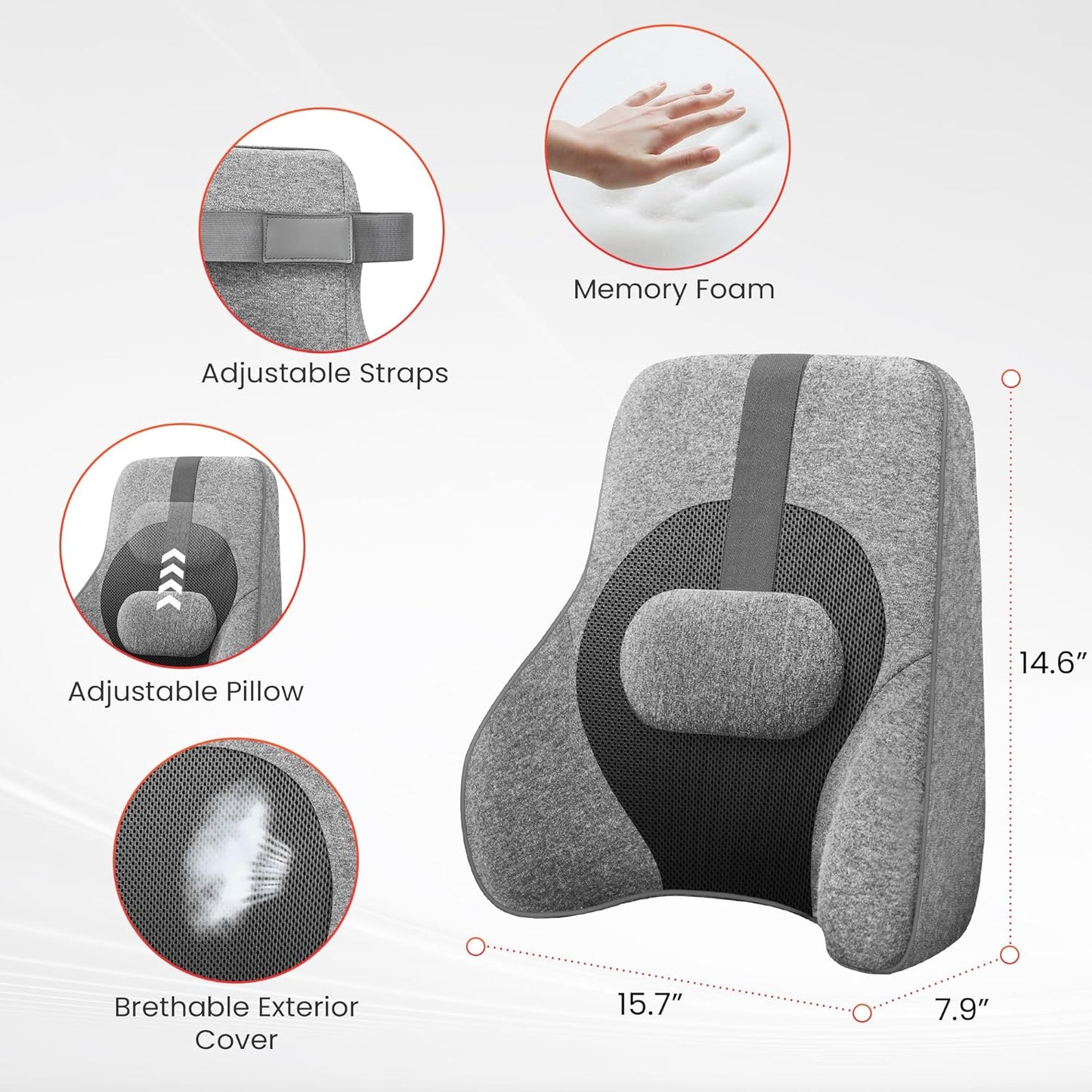 ComfyShiatsu™ - Shiatsu Back Massager with Heat Memory Foam