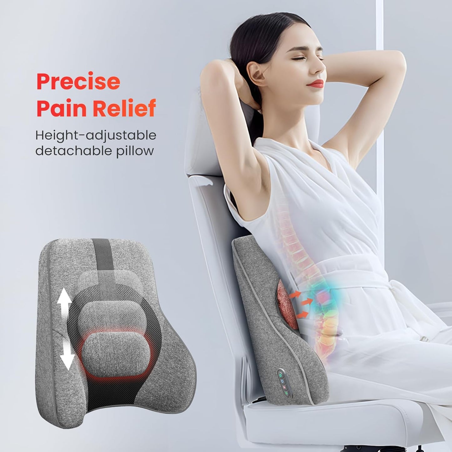 ComfyShiatsu™ - Shiatsu Back Massager with Heat Memory Foam